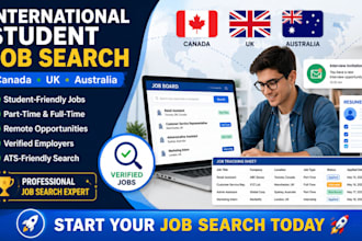 help international students find search hunt for job in canada UK and australia