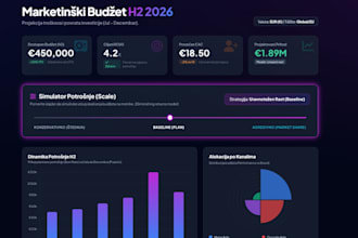 develop a responsive web dashboard using tailwind CSS and chart