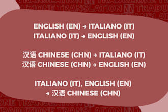 translate anything to and from chinese, english and italian