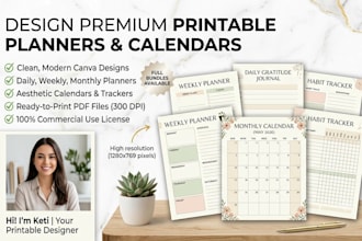 design beautiful printable planners and journals in canva