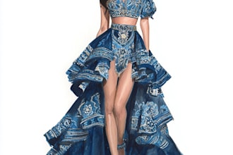 draw fashion and colorful digital illustration