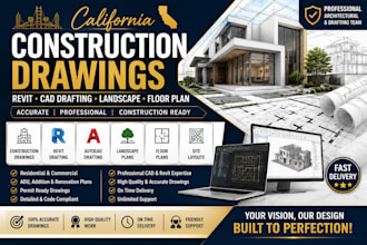 provide california construction drawings revit cad drafting landscape floor plan