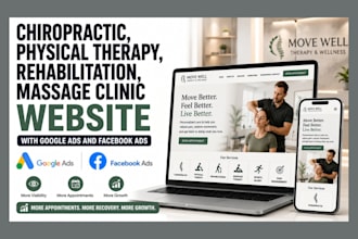 design chiropractic, physical therapy, rehabilitation, massage website google ad
