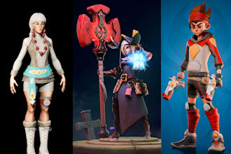 do stylized game character 3d character model for unreal engine unity game asset