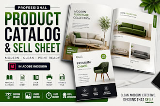 design modren product catalog and sell sheet in adobe indesign