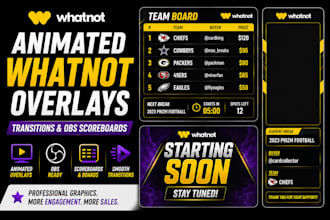 design animated whatnot overlays transitions and obs scoreboards