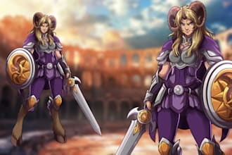 illustrate dnd character, rpg heroes fantasy creature concept art, oc art design