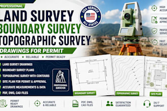 do land survey, boundary survey and topographic survey drawings