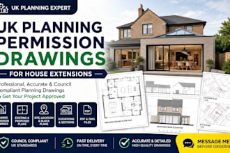 prepare UK planning permission drawings for house extensions