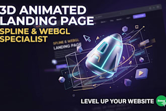 design stunning 3d animated landing page with spline or webgl