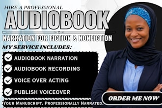 narrate and edit memoir audiobook, male voiceover, acx, fiction novel audiobook