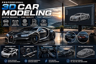 custom 3d car part modeling and bodykits with details 3d model any vehicle