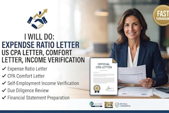 do expense ratio letter US CPA letter comfort letter income verification
