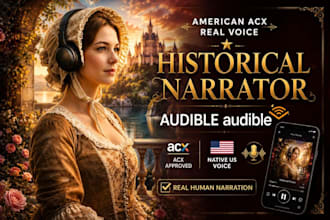 get american acx real voice over audible audiobook in historical narrator