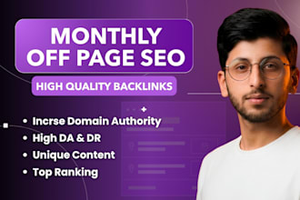 do monthly off page SEO with authority white hat do follow backlinks