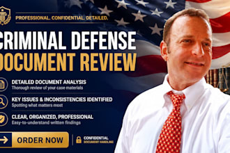 review criminal defense documents  and provide legal case analysis