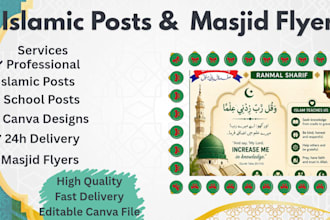 design professional islamic posts and masjid flyers