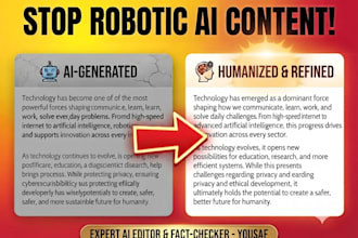 be your expert ai content editor and humanize your ai text