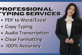 do fast copy typing, retype PDF to word, and manual typing work