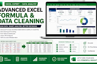 create excel dashboards, mis reports and data analysis