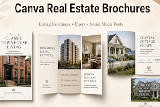 design canva real estate brochures social media posts flyers product listing