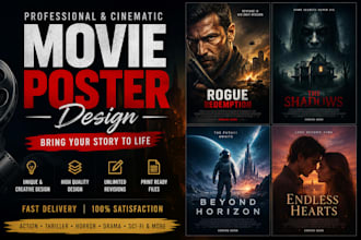 design a cinematic movie poster or film poster professionally