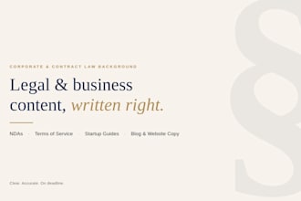 write legal and business content for your website or blog
