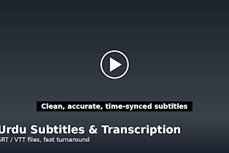 do professional urdu transcription and add urdu subtitles