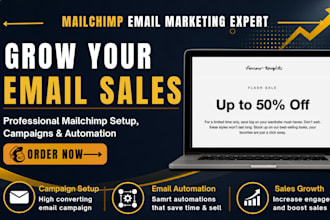 design mailchimp email campaign, setup email marketing automation and newsletter