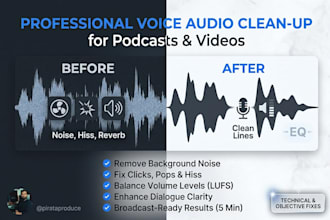 clean, repair and enhance your voice audio for podcasts and videos