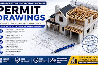 civil structural engineer permit drawing in idaho, arizona, new york, new jersey