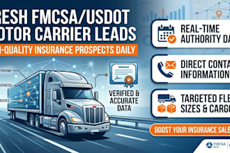 provide active fmcsa motor carrier leads for commercial trucking insurance