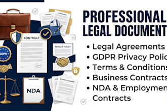 draft legal agreement, gdpr privacy policy, terms and conditions contract