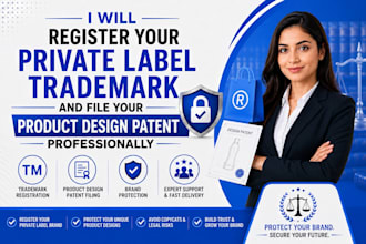 register your private label tm and file your product design patent professionaly