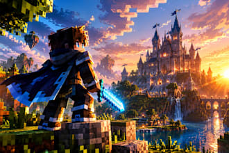create custom minecraft character art and illustrations