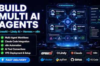 build multi agent ai orchestration with crew ai lindy ai hermes n8n claude code