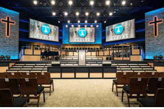 create professional 3d church interior architectural renders
