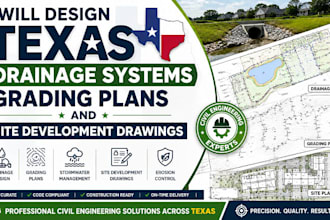 design texas drainage systems grading plans and site development drawings