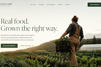 design squarespace organic farm csa website with online farm shop