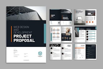design brochure company profile, business proposal for construction firm
