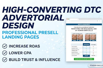 design high converting dtc advertorial pages