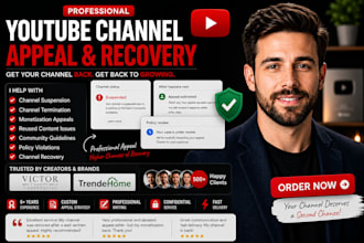 write a professional youtube appeal for channel recovery and demonetization