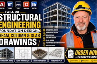 do structural engineering, foundation design, beam, column and slab drawings