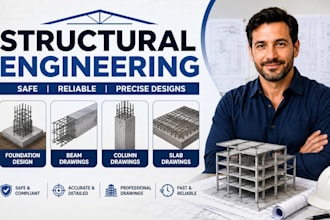 do structural engineering, foundation design, beam, column and slab drawings