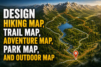 design hiking map, trail map, adventure map, park map, and outdoor map