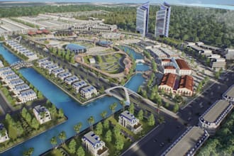 establish 2d,3d masterplan,topography mapping, siteplan,architectural rendering