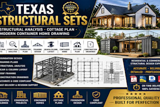 design texas structural sets analysis cottage plan modern container home drawing