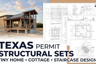 design texas permit structural sets cottage analysis  tiny home staircase design