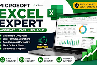 do microsoft excel data entry, formulas, formatting, and spreadsheet tasks