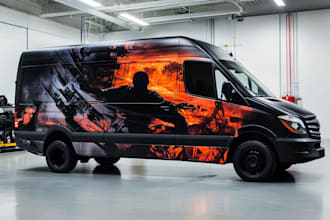 creative custom car wrap, van wrap